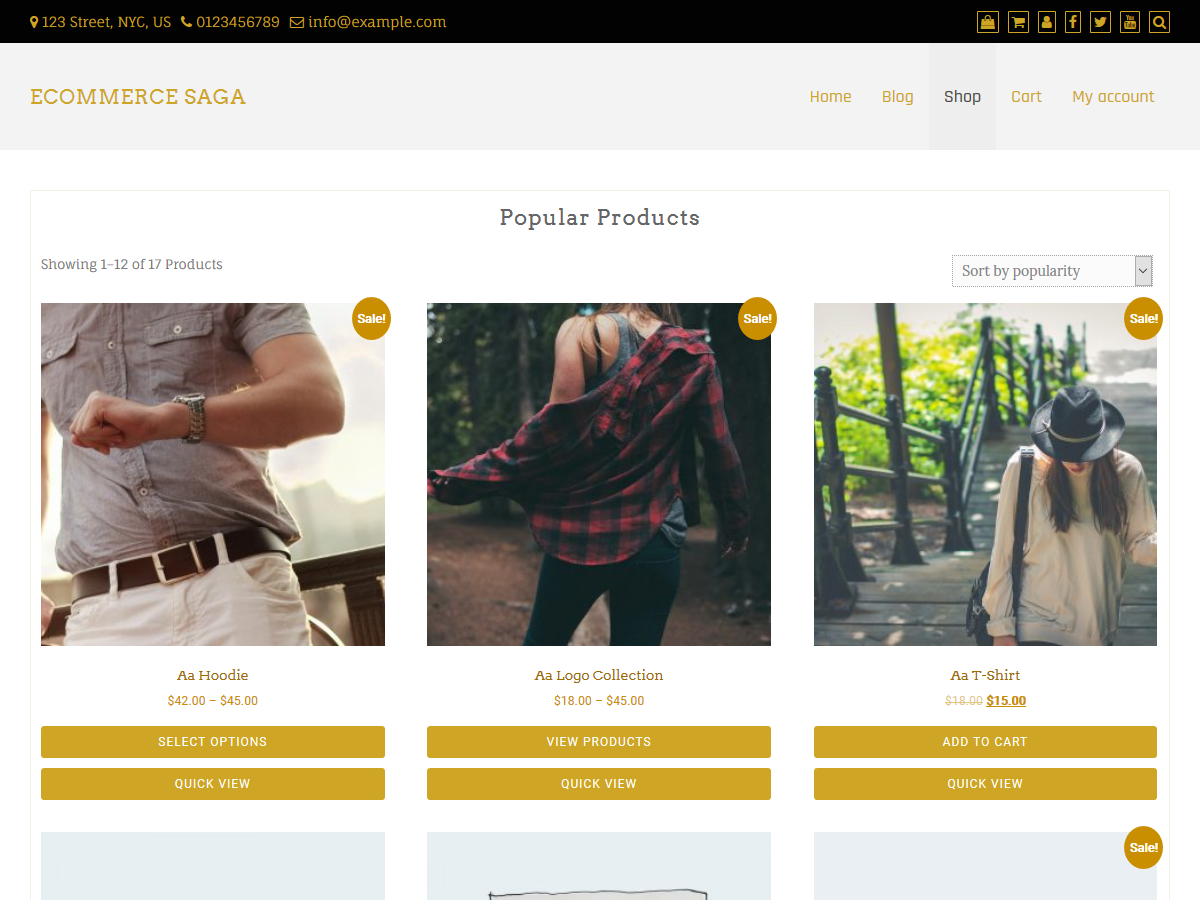 eCommerce Saga theme screenshot