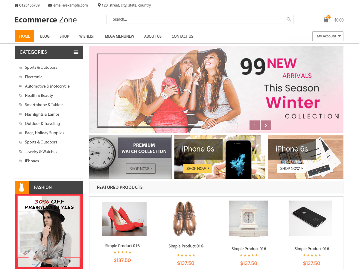 Ecommerce Zone theme screenshot