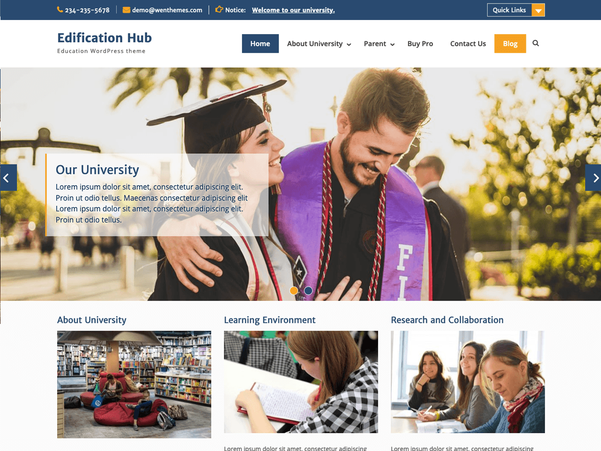 Edification Hub theme screenshot