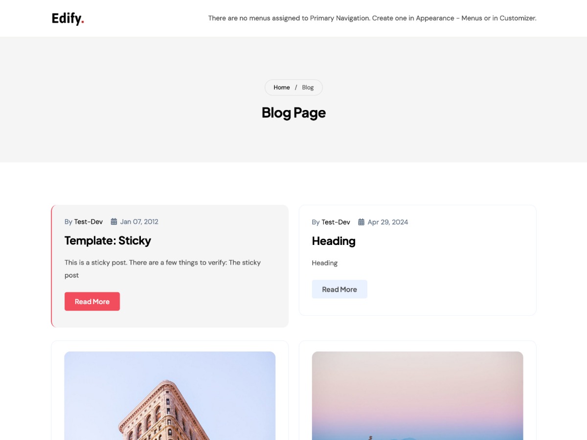 Edify theme screenshot