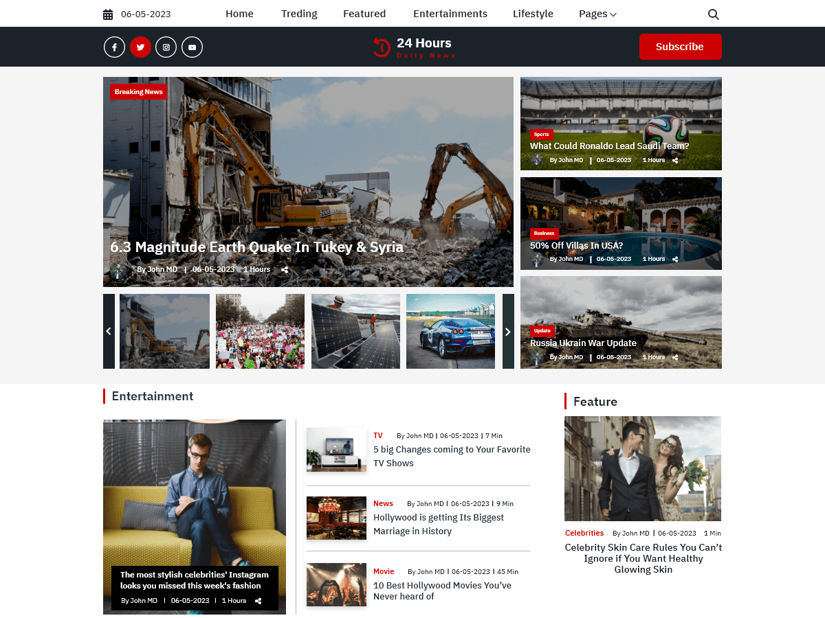 Editorial News Agency theme screenshot