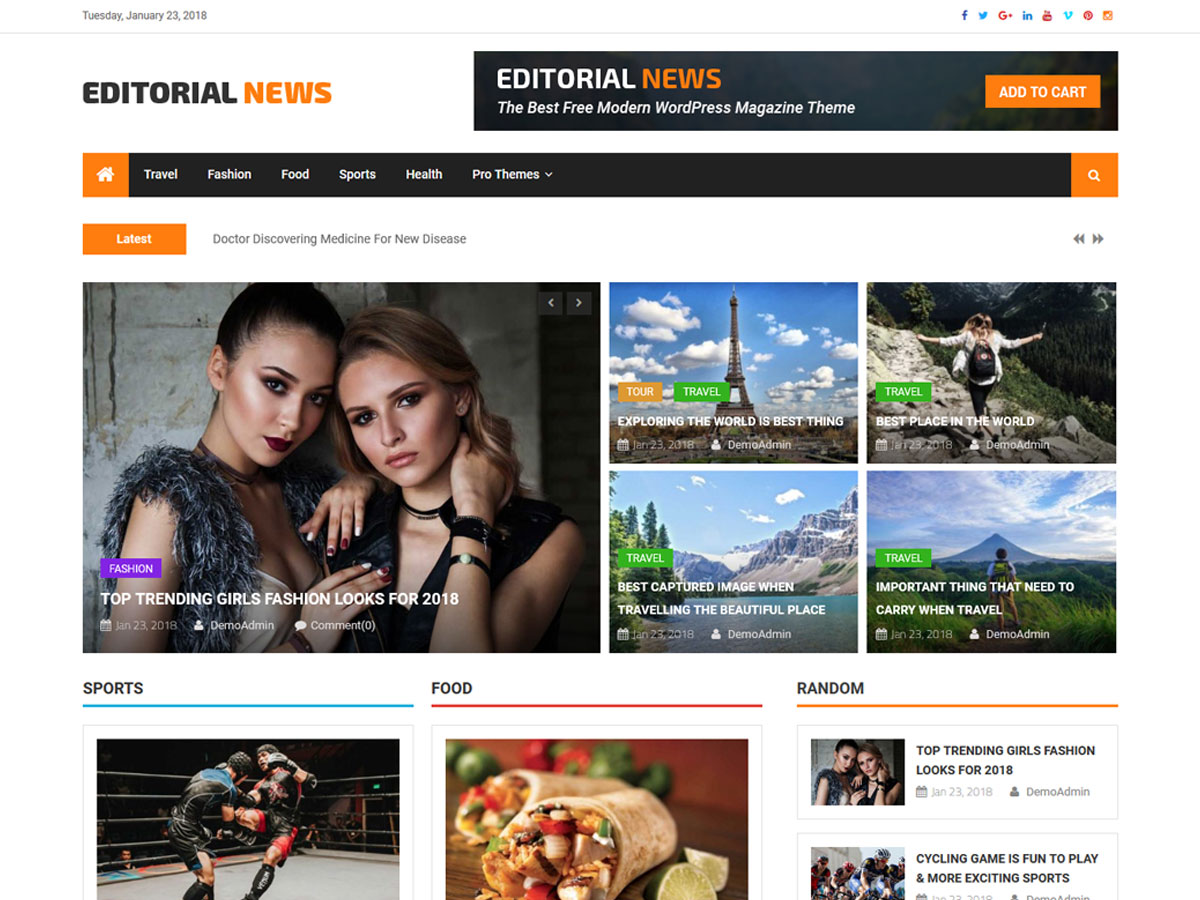 Editorial News theme screenshot