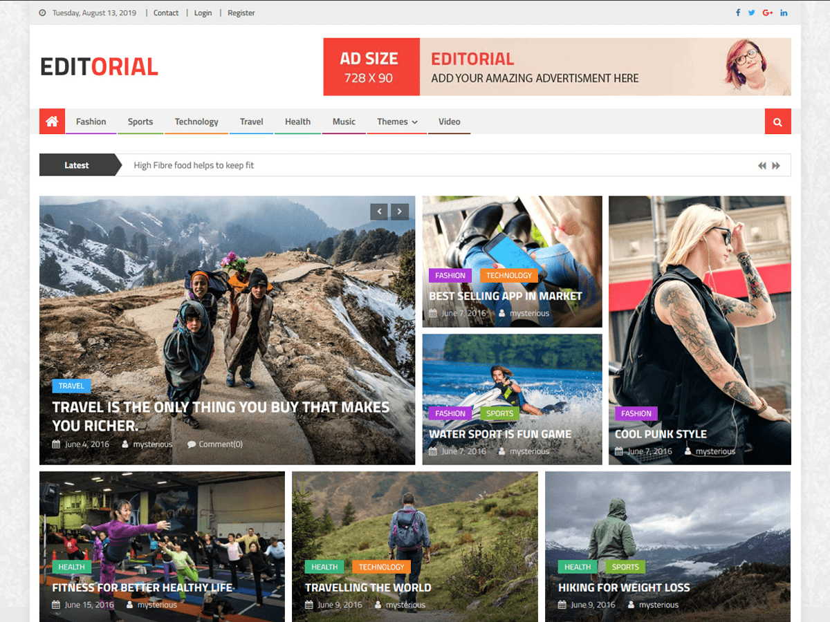 Editorial theme screenshot