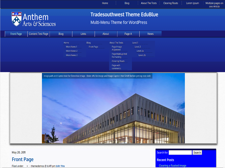 Edu Blue theme screenshot