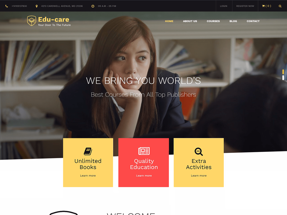 Edu Care theme screenshot