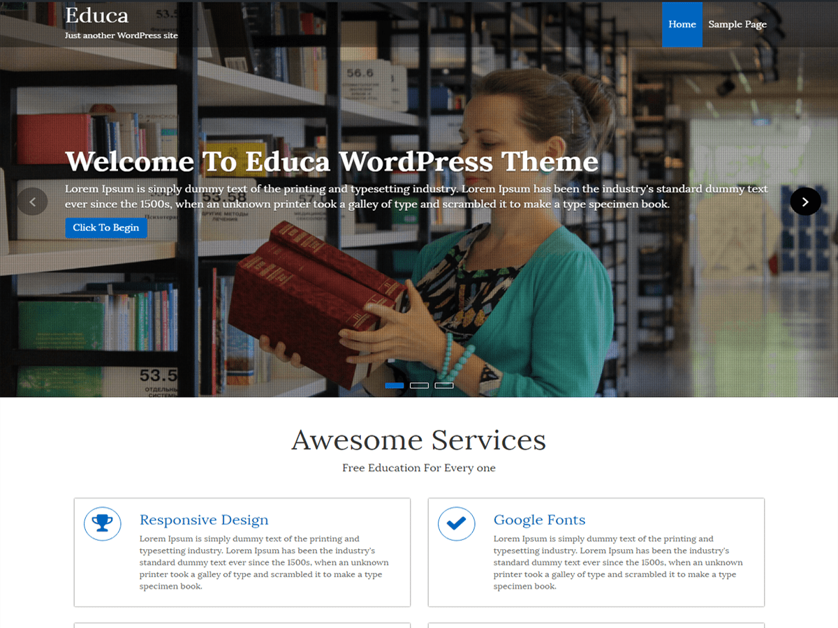 educa theme screenshot