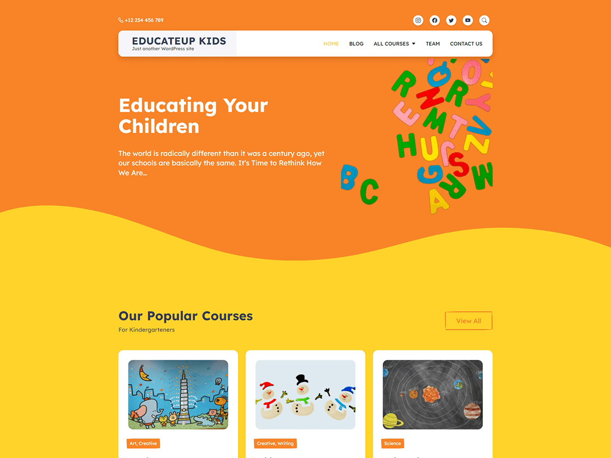 EducateUp Kids theme screenshot
