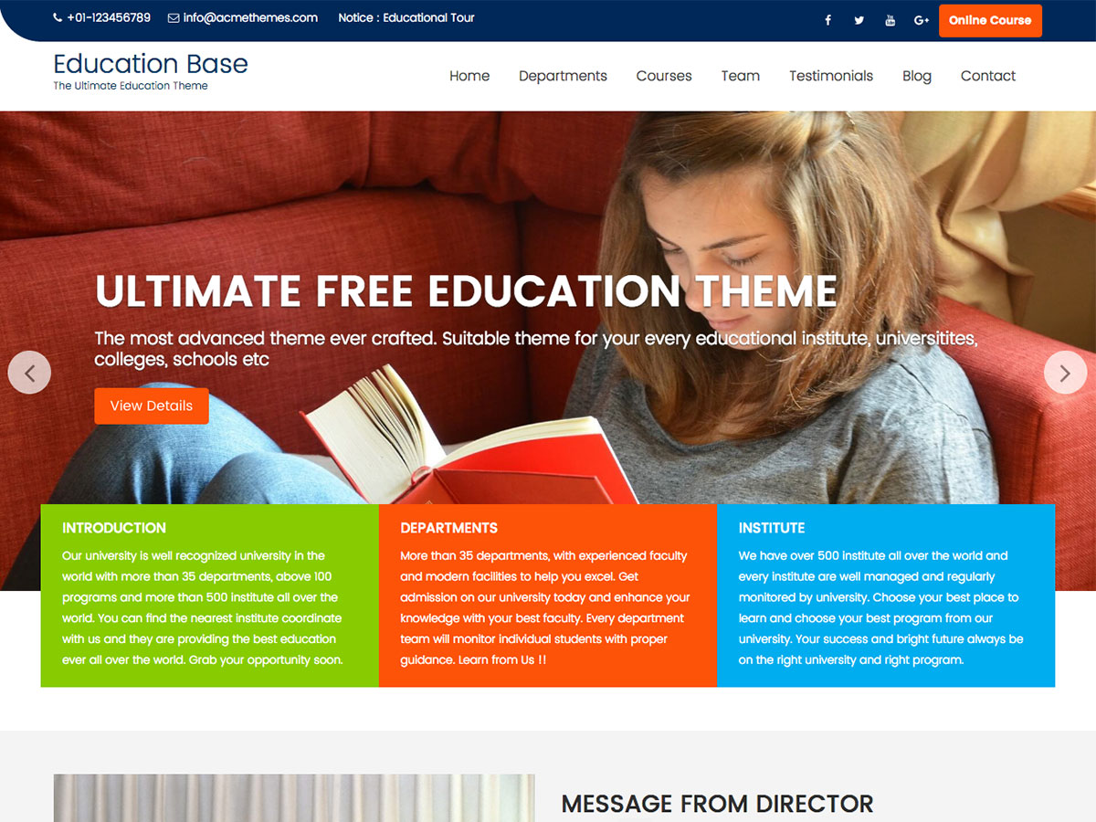 Education Base theme screenshot