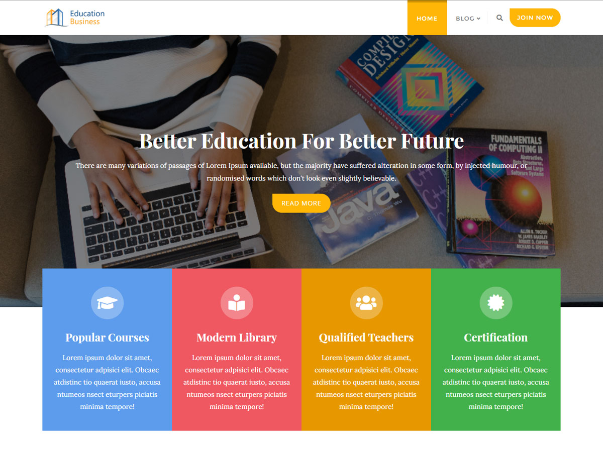 Education Business theme screenshot