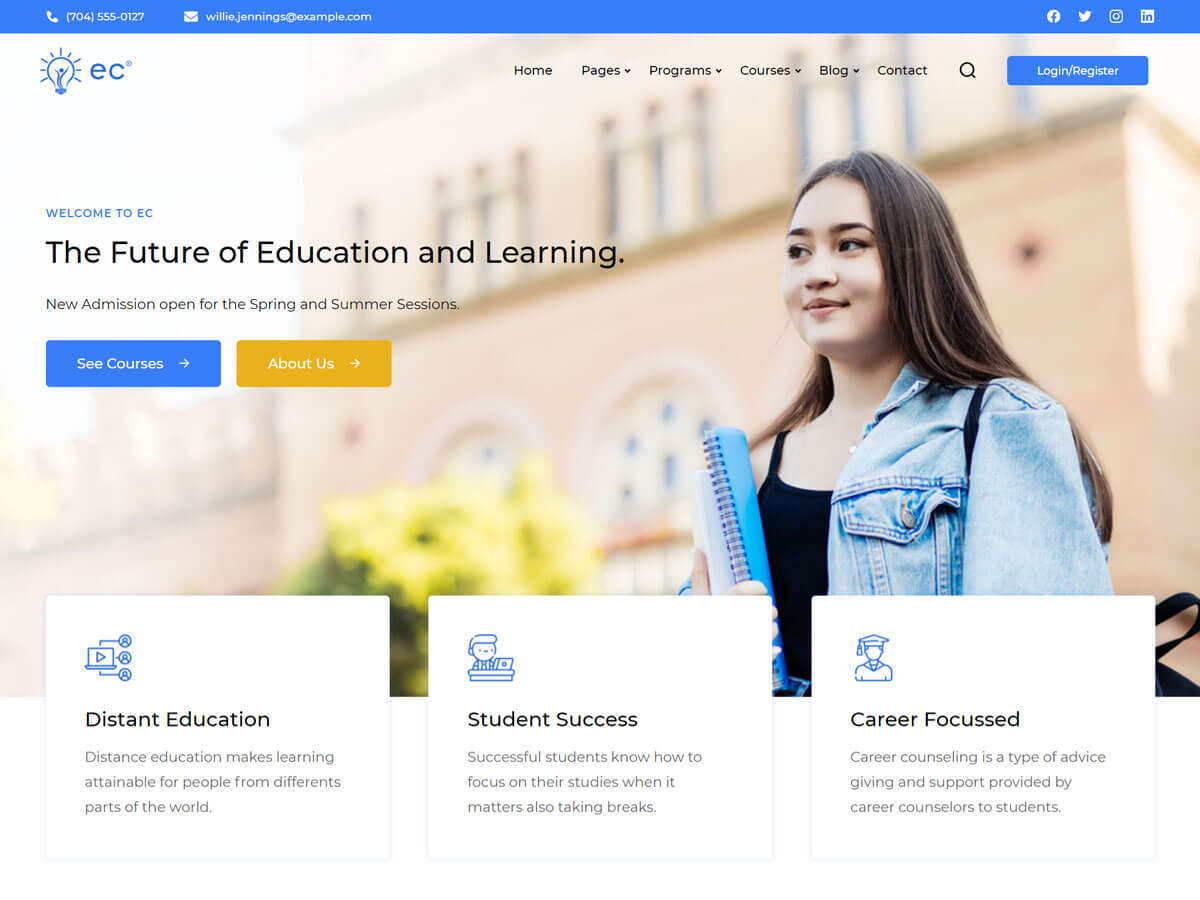 Education Center theme screenshot