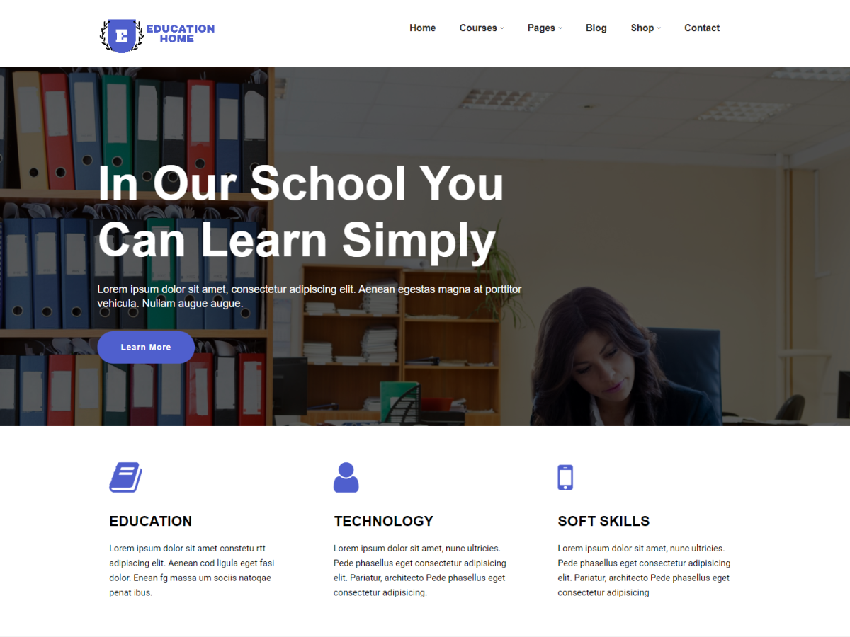 Education Home theme screenshot