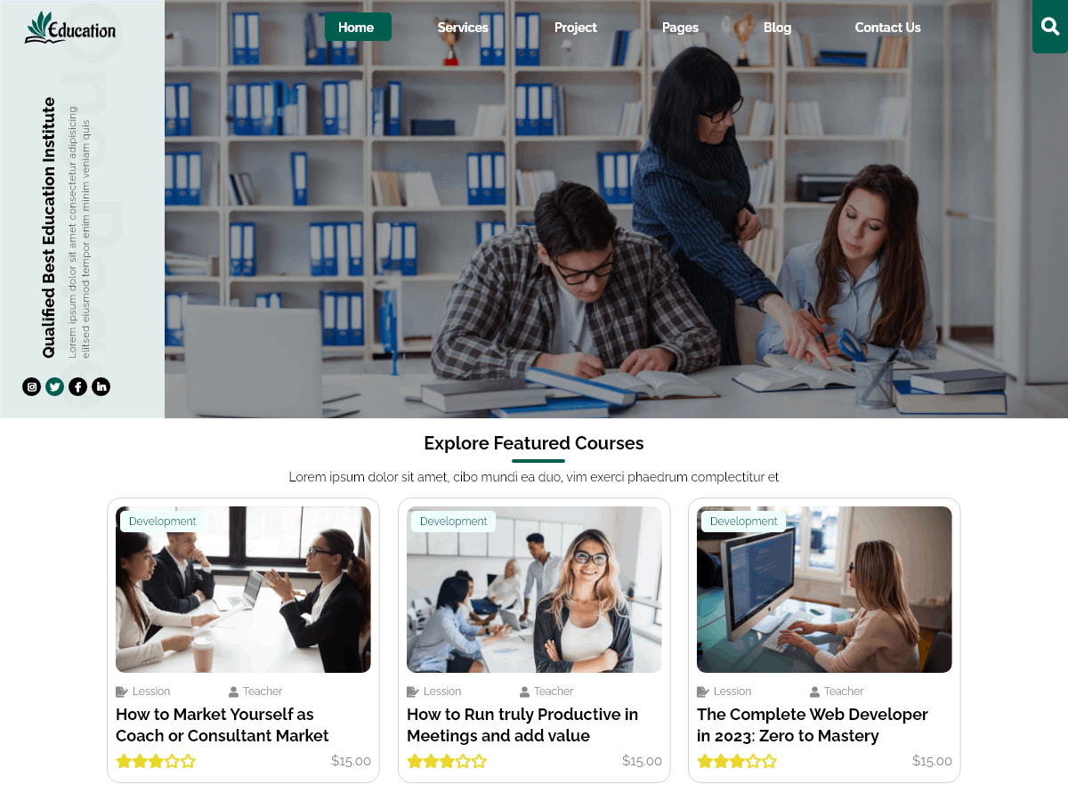 Education Management theme screenshot