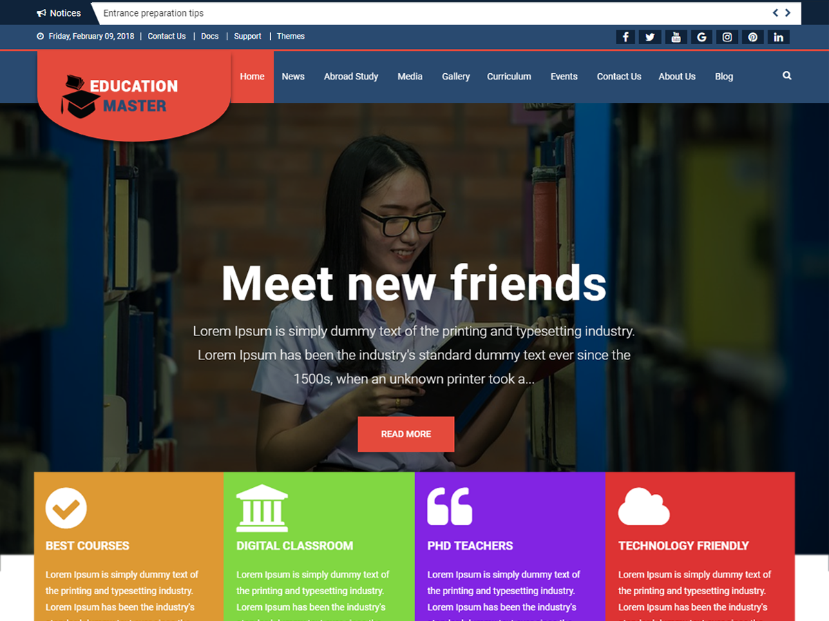 Education Master theme screenshot