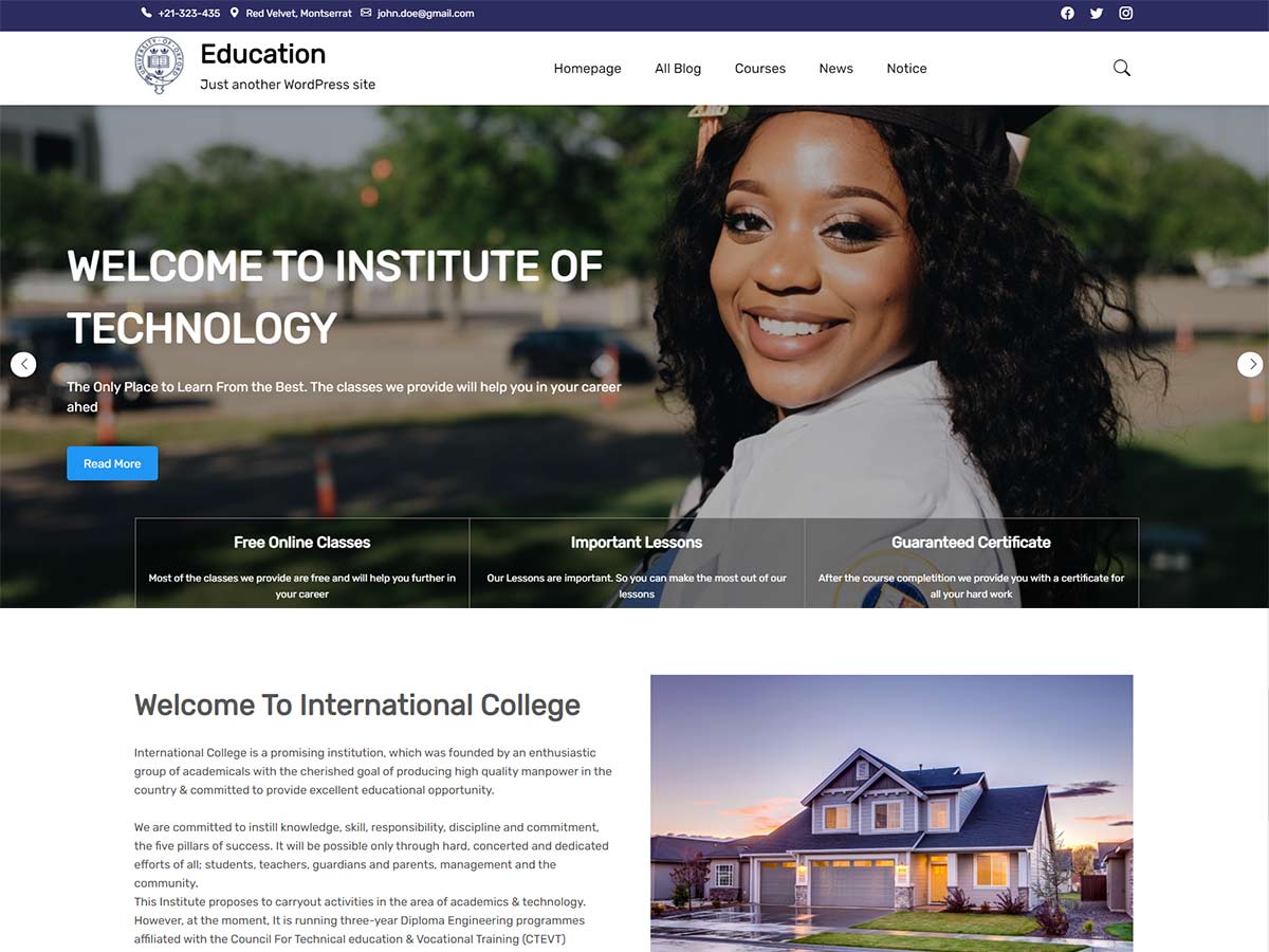 Education Monal theme screenshot