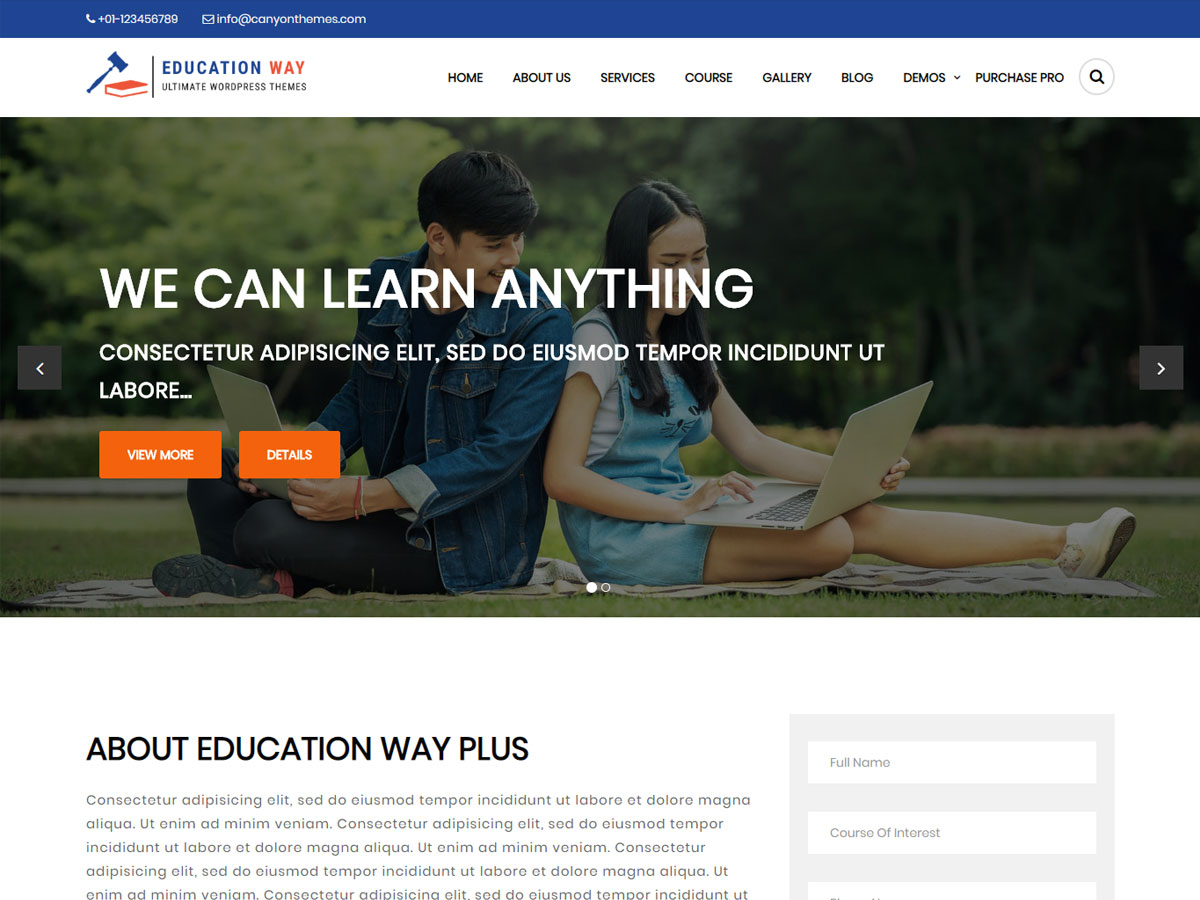 Education Way theme screenshot