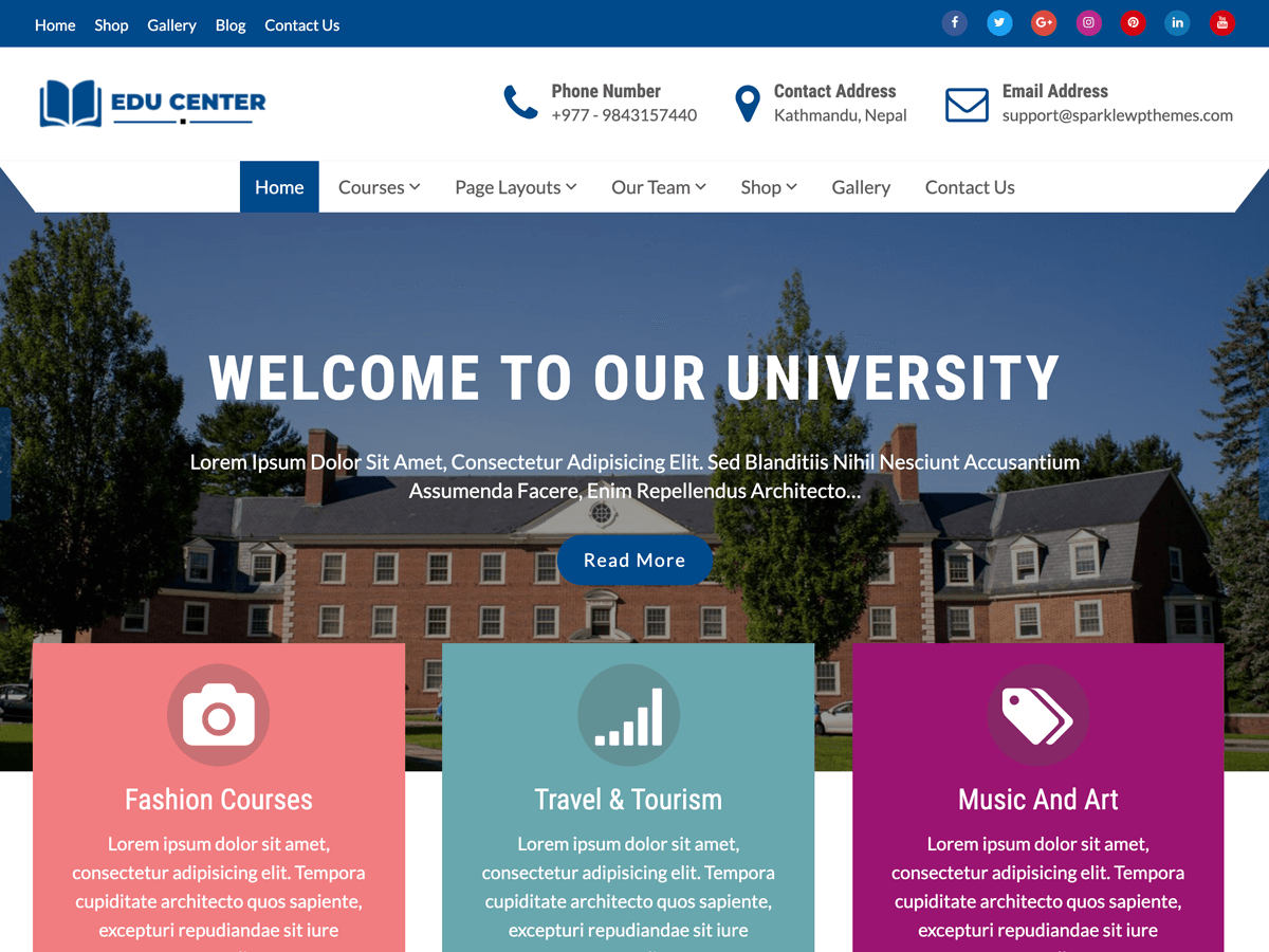 Education Xpert theme screenshot