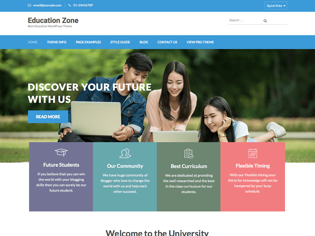 Education Zone theme screenshot