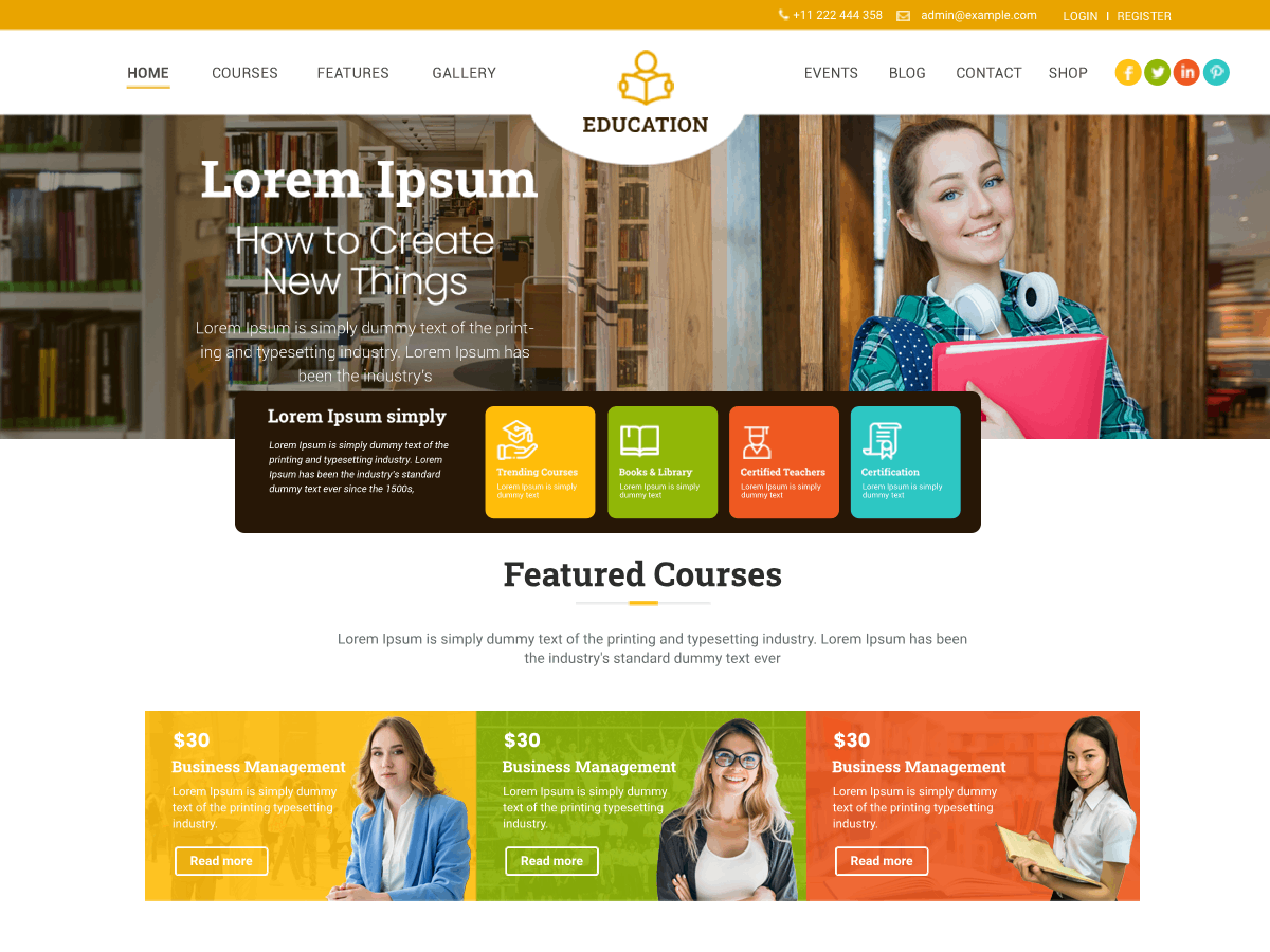 Educational Blocks theme screenshot