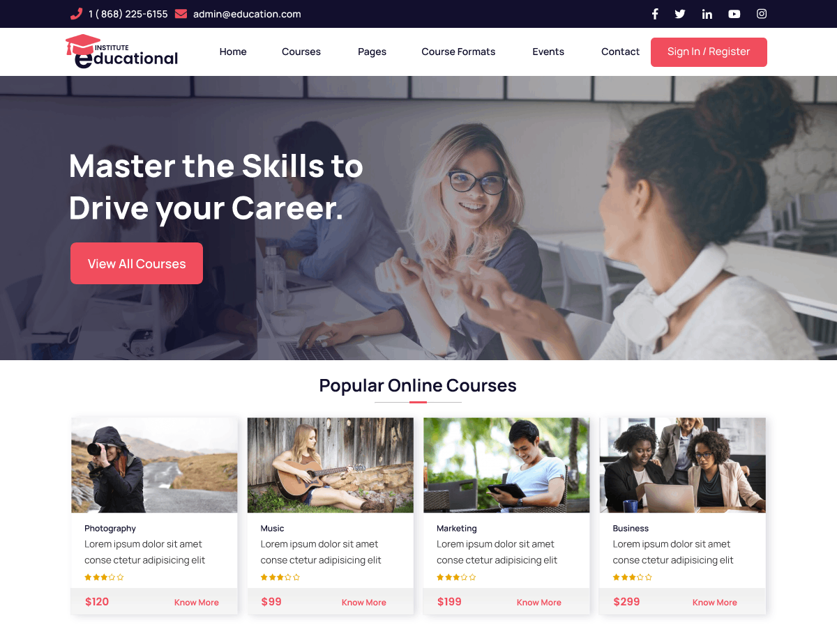 Educational Institute theme screenshot