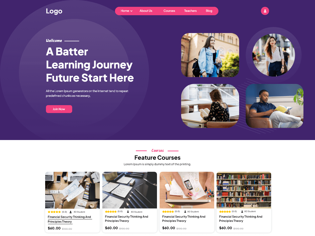 Educational Landing Page theme screenshot