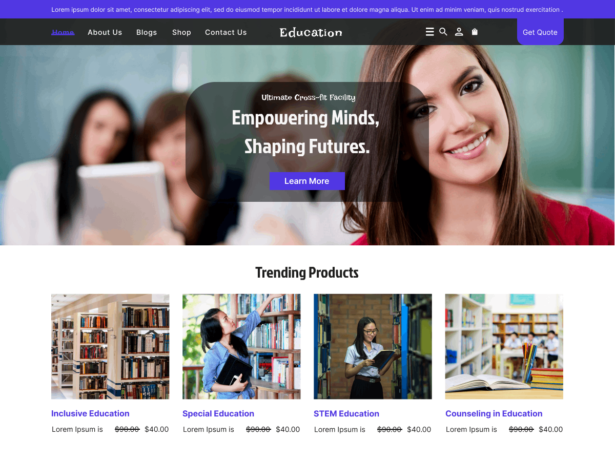 Educator Academy theme screenshot