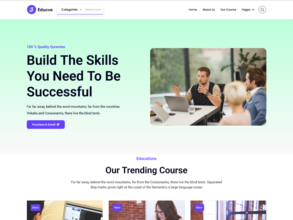 Educve Online Course theme screenshot