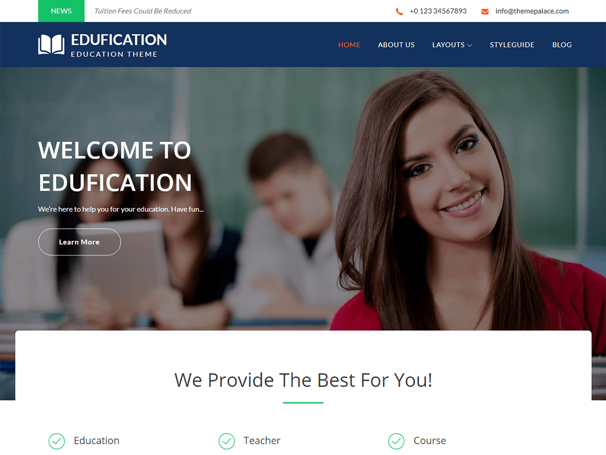 Edufication theme screenshot