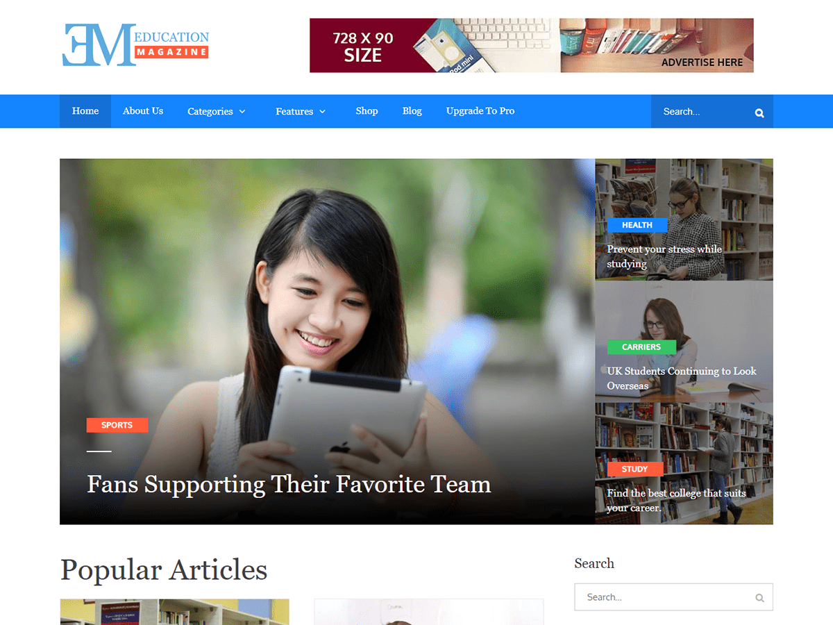 EduMag theme screenshot