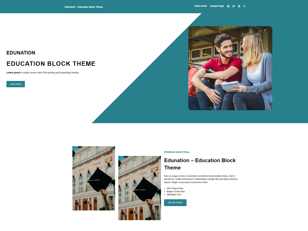 Edunation theme screenshot