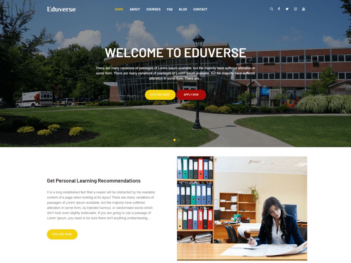 eduverse theme screenshot