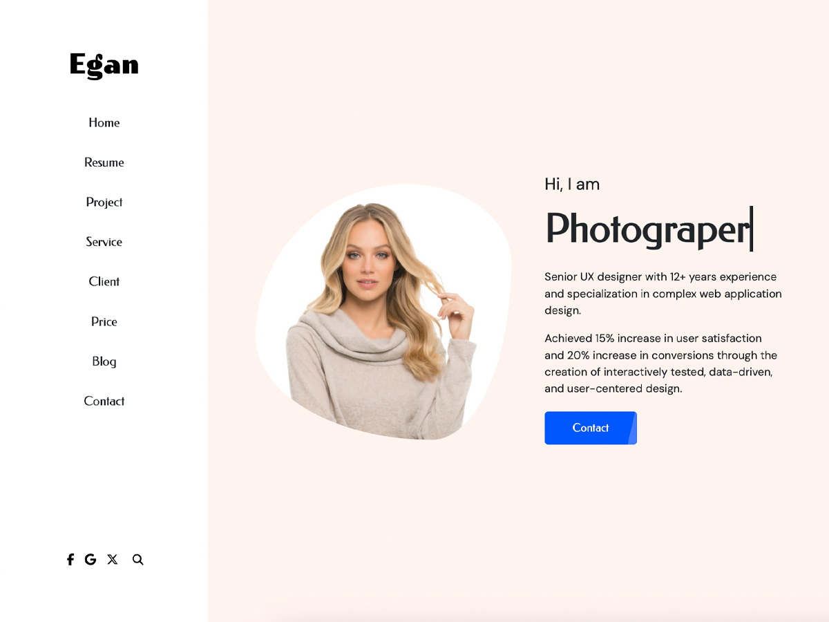 Egan Portfolio Resume theme screenshot