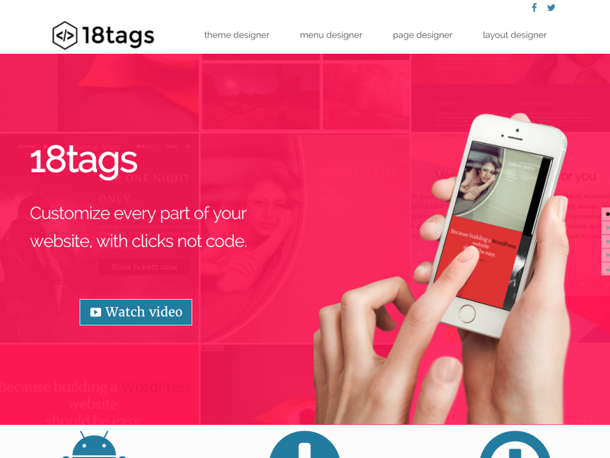 Eighteen tags theme screenshot