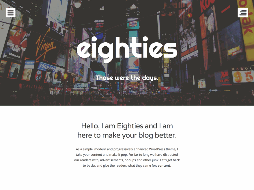 Eighties theme screenshot