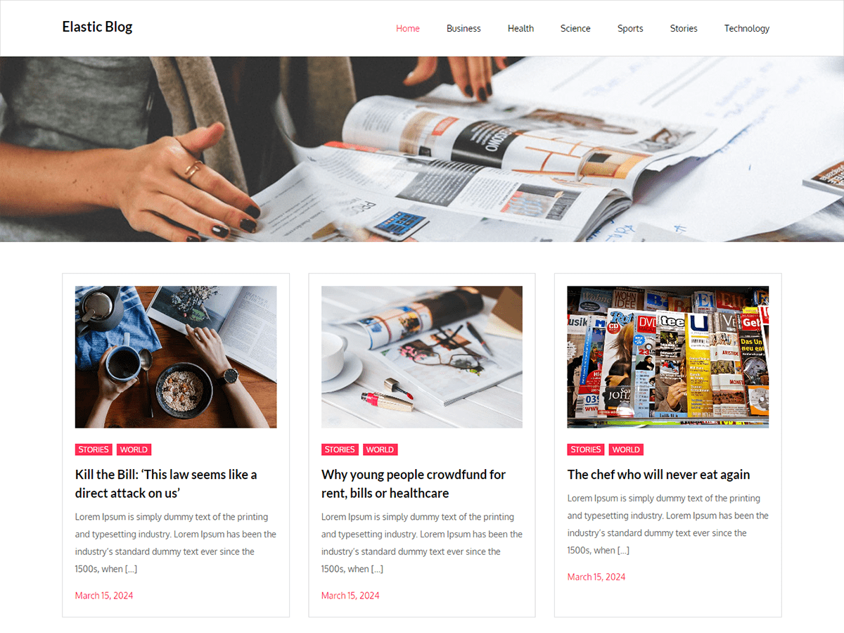 Elastic Blog theme screenshot