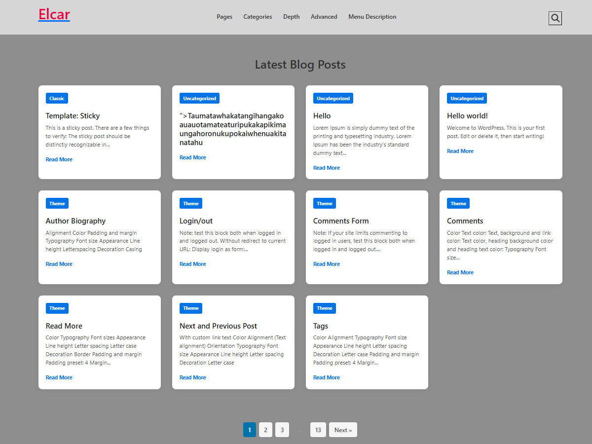 Elcar theme screenshot