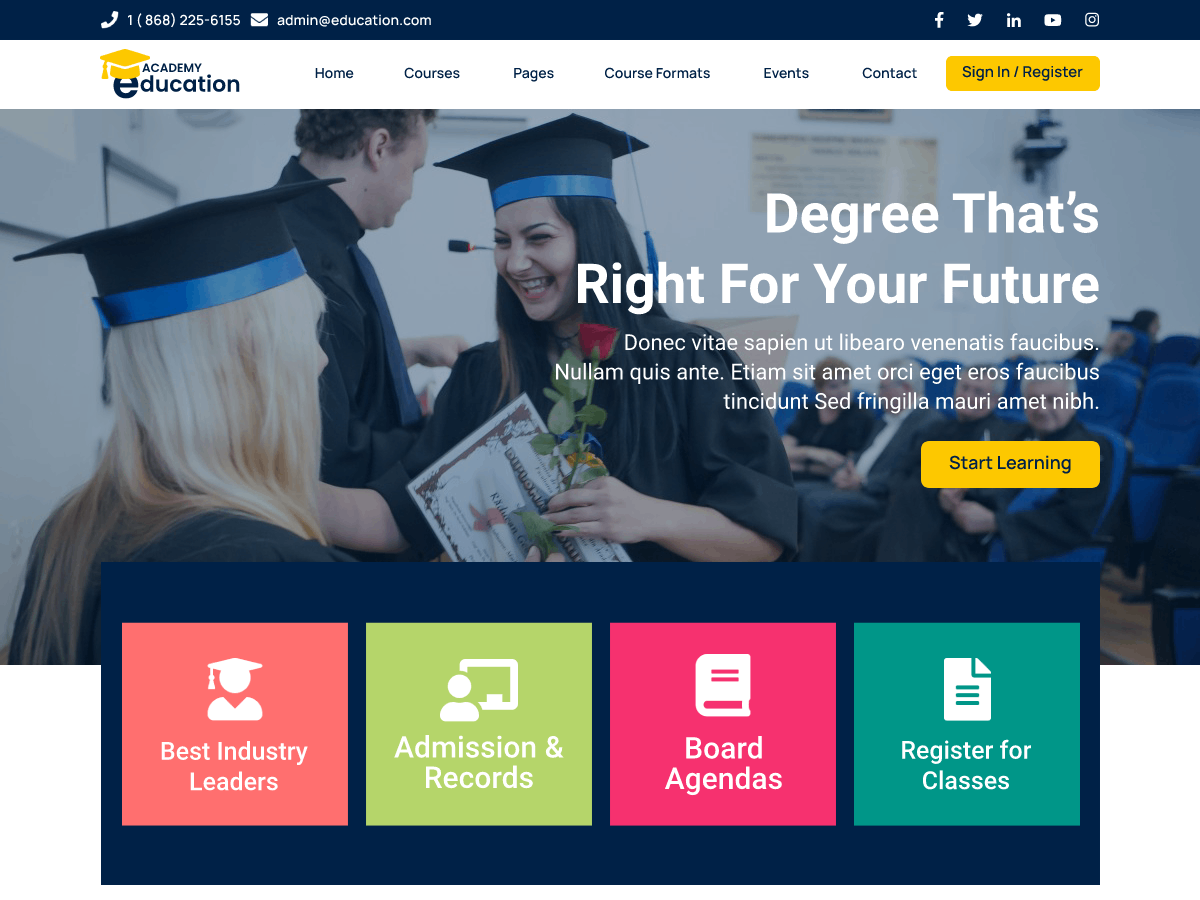 Elearning Academy Education theme screenshot