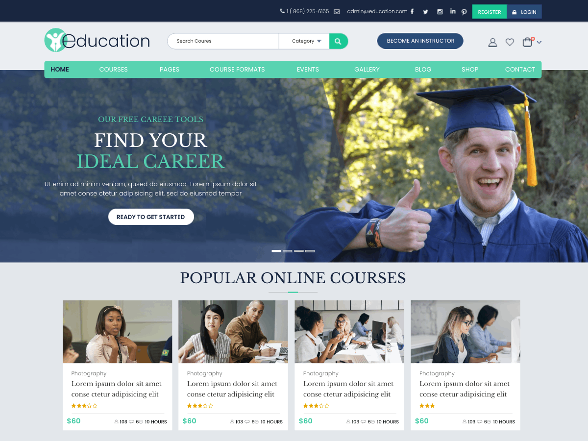 eLearning Education theme screenshot