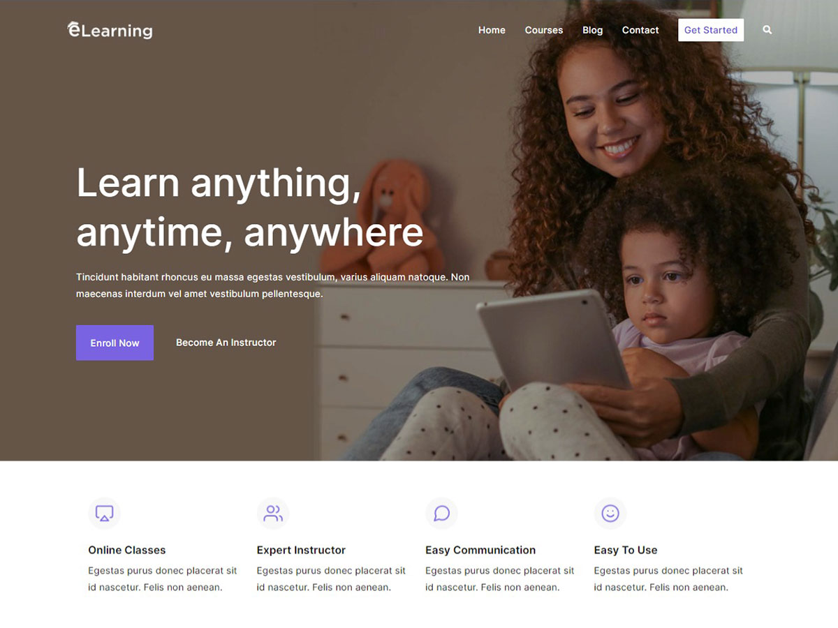 eLearning theme screenshot