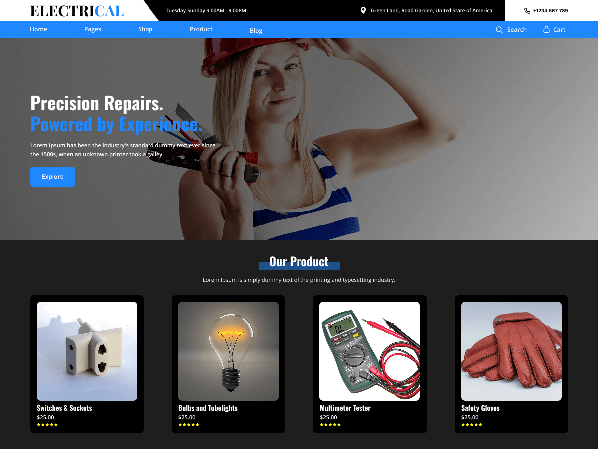 Electrical Repair theme screenshot