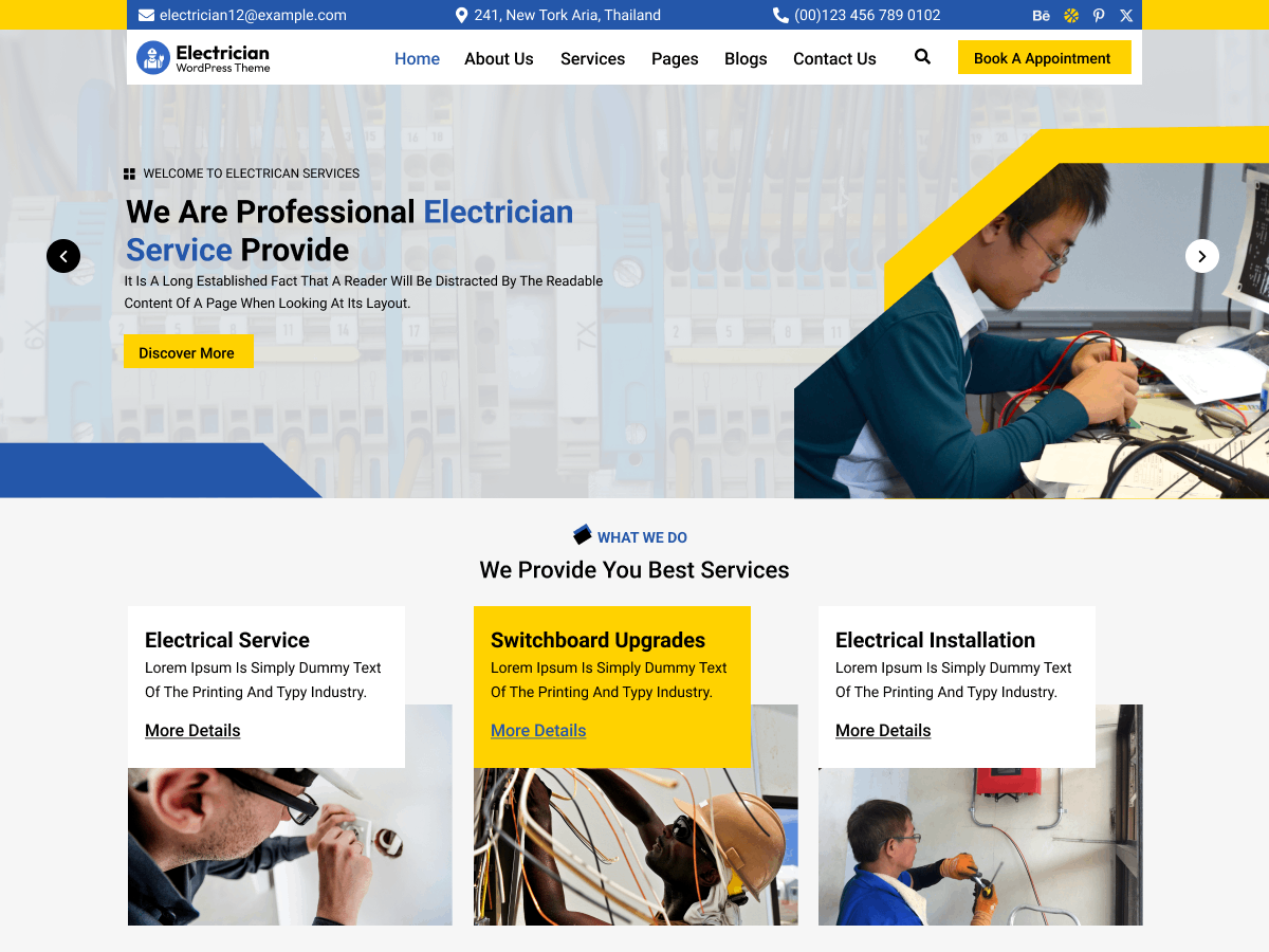 Electrician Company theme screenshot