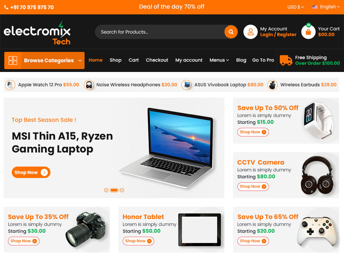 Electromix Tech theme screenshot