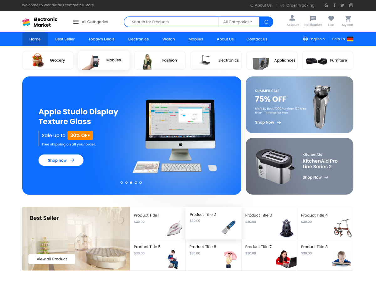 Electronic Supermarket theme screenshot