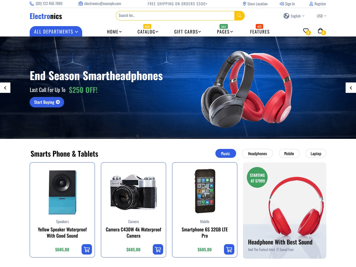 Electronics Market theme screenshot