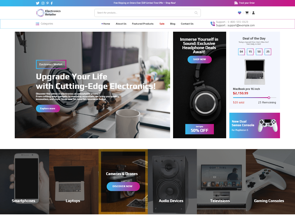 Electronics Retailer theme screenshot