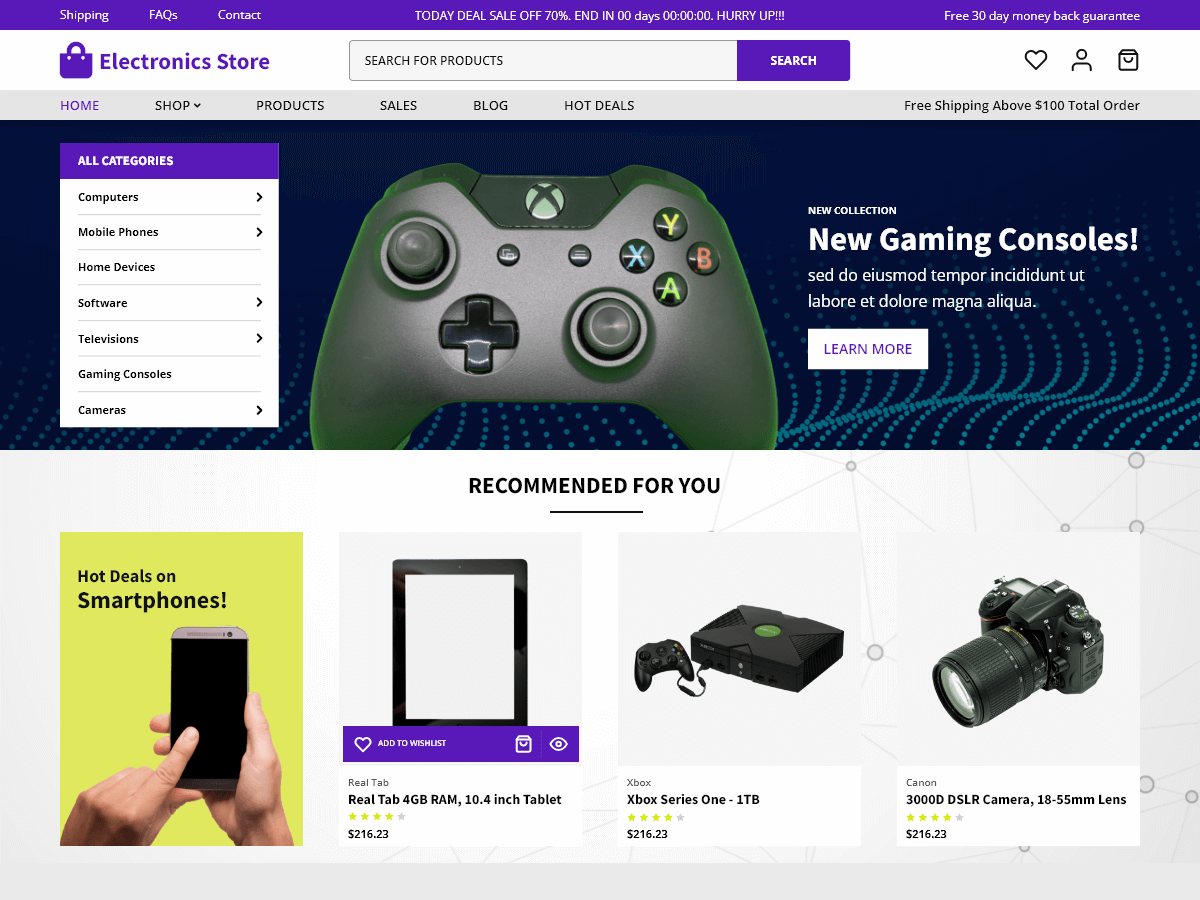 Electronics Store theme screenshot