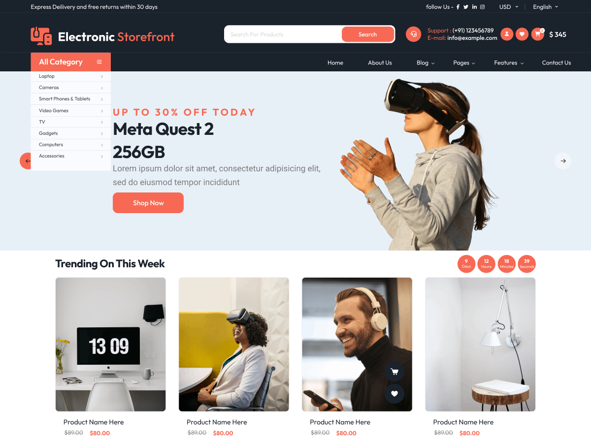 Electronics Storefront theme screenshot