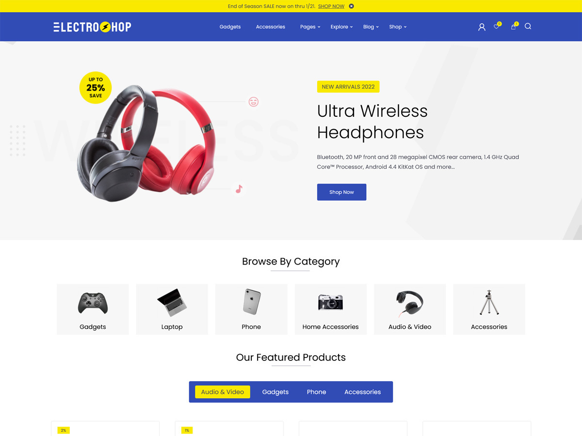 Electronics theme screenshot