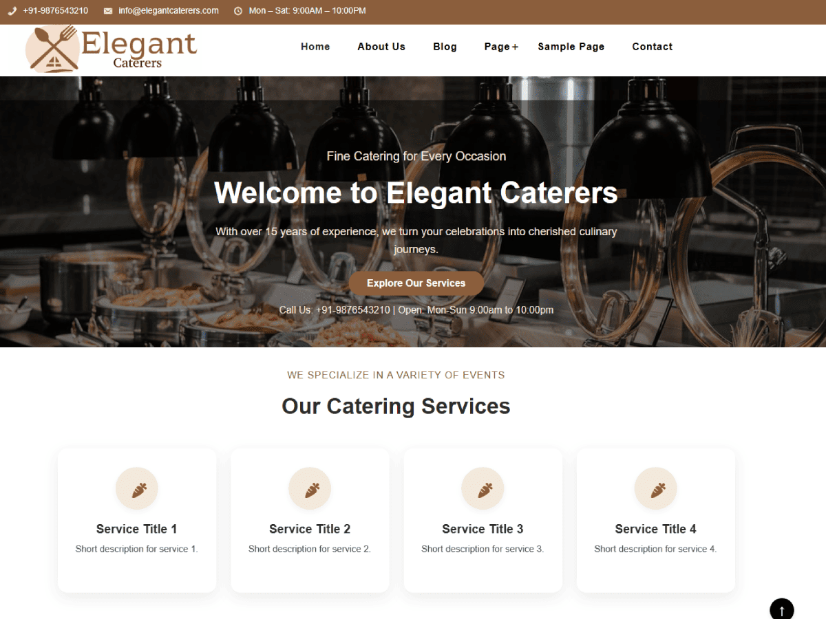 Elegant Caterers theme screenshot