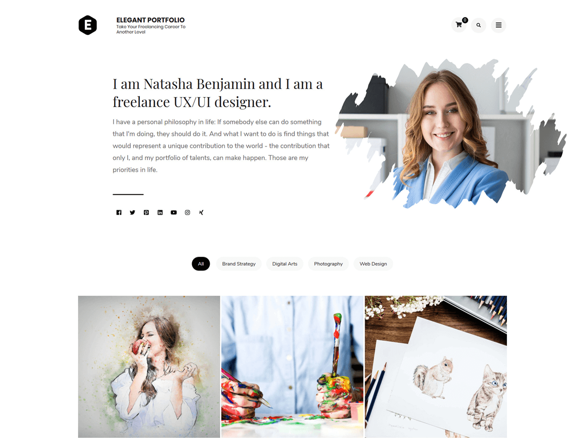 Elegant Portfolio theme screenshot