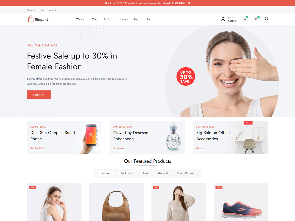 Elegant shop theme screenshot